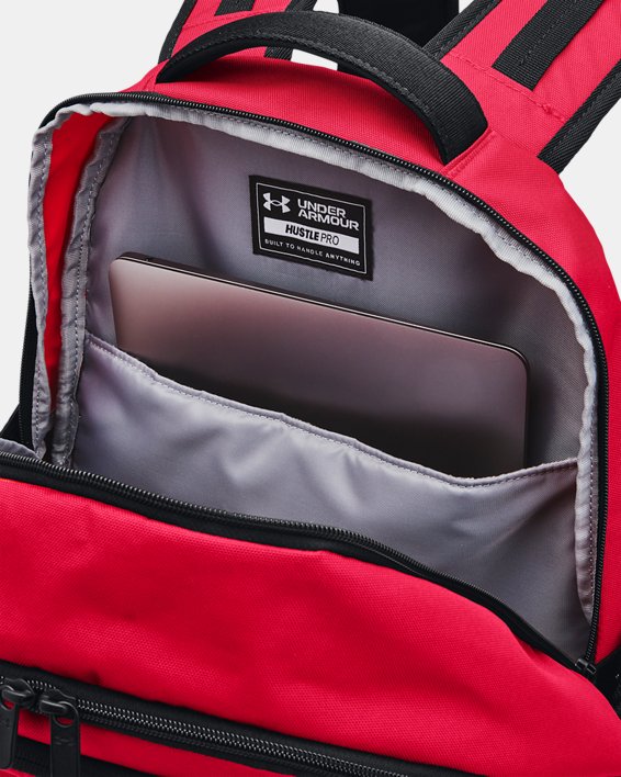 UA Hustle Pro Backpack, Red, pdpMainDesktop image number 3